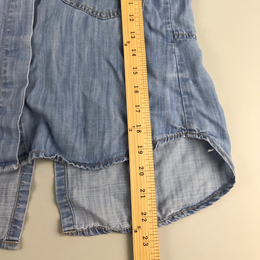 Anthropologie Cloth & Stone Chambray Button Top XS - Picture 4 of 6
